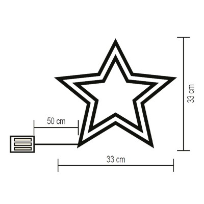 Decor fereastra LED, stea, cu baterii, color - KID 503 B/M